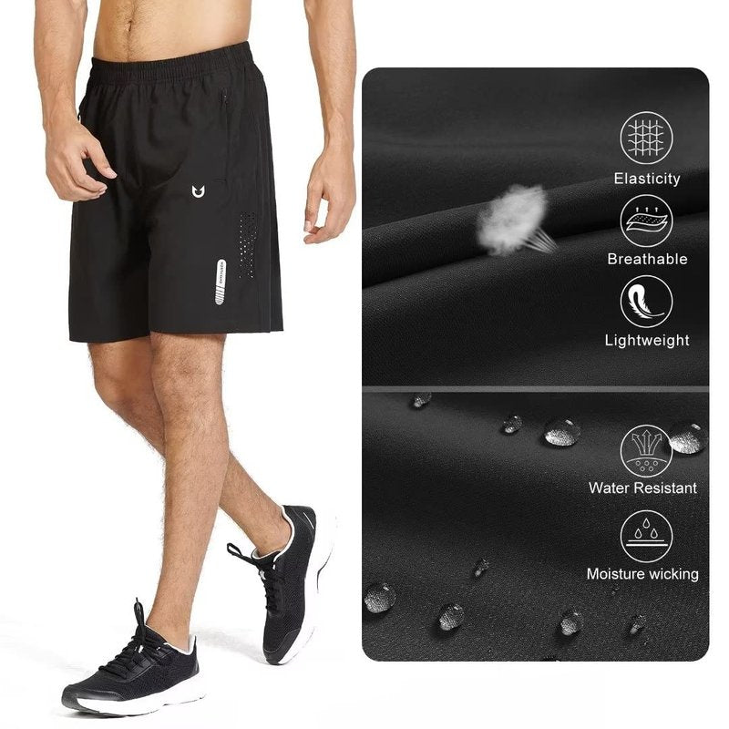 NORTHYARD Men's Athletic Running Shorts Gym Workout 7"/9"/5" Quick Dry Lightweight Sports Basketball Tennis 3 Zipper Pockets CLOUDGREY 3XL