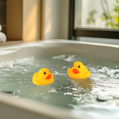 JTTJDB 50-Pieces Float & Squeak Mini Rubber Duck Baby Bath Ducky Sound Shower Toys for Kids