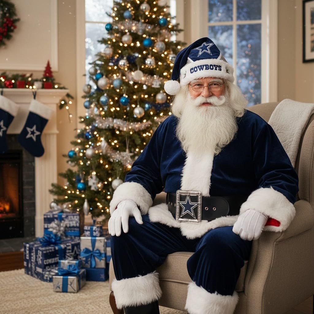 FOCO Colorblock Santa Hat – Limited Edition NFL-NFC East Dallas Cowboys Holiday Fan Gear – Officially Licensed to Show Your Team Spirit