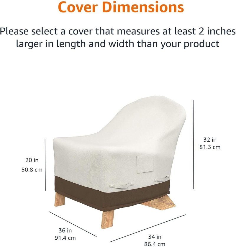 Adirondack Chair Outdoor Furniture Cover - Waterproof, UV Resistant, All-Weather Protection | Beige/Tan
