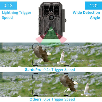 GardePro A50 Trail Camera, 4K 64MP, New-Gen Image Technology, Ultra-Low Light Sensitivity Sensor, Night Vision, Motion Activated