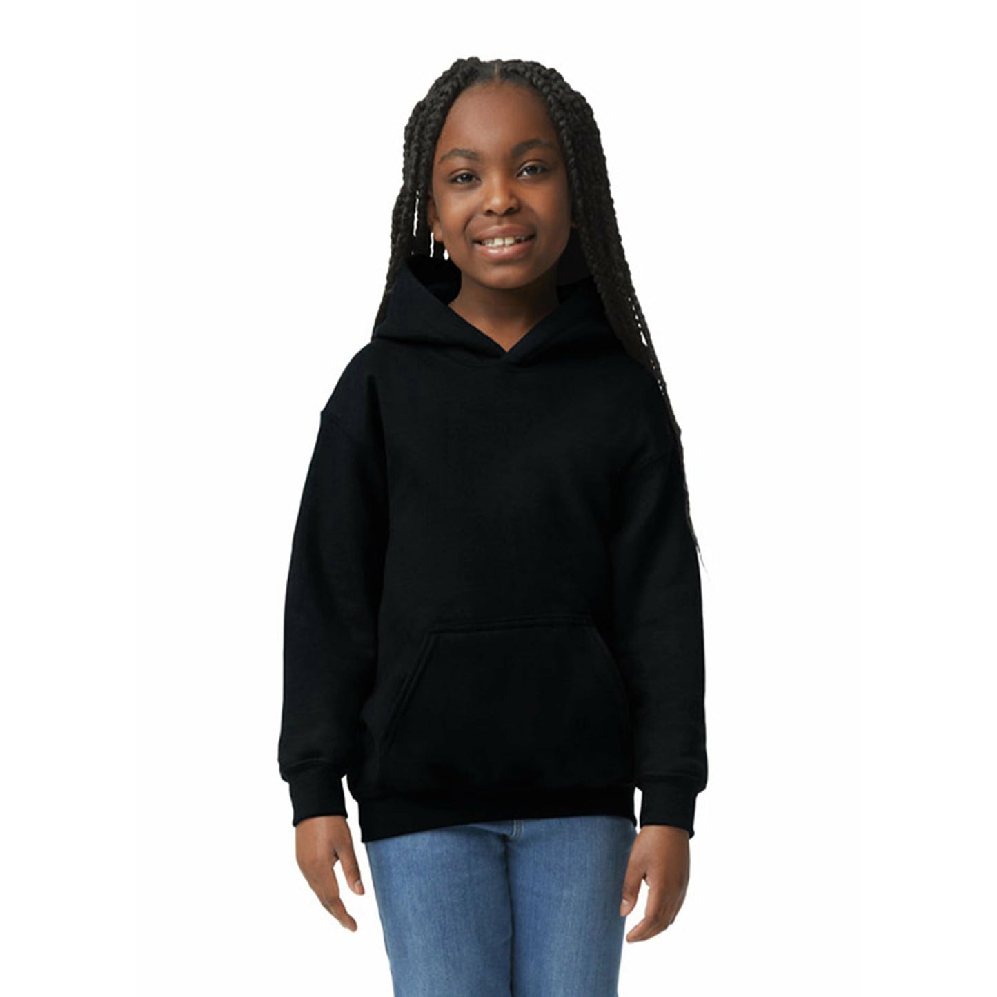 Gildan Youth Hoodie Sweatshirt, Style G18500B, Black, Small