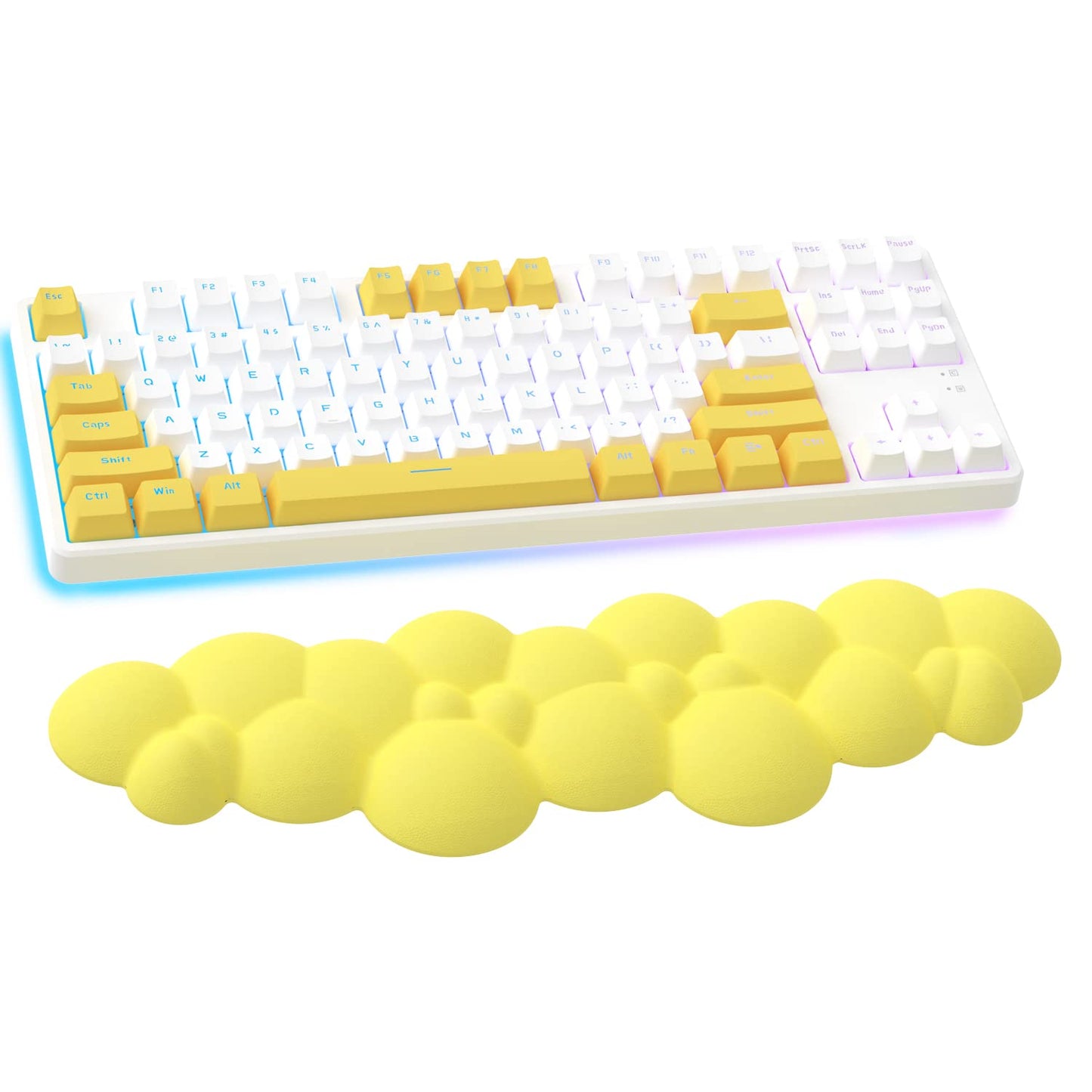 Gaming Keyboard Wrist Rest Pad,Memory Foam Keyboard Palm Rest, Ergonomic Hand Rest,Wrist Rest for Computer Keyboard,Laptop,Mac,Lightweight for Easy Typing Pain Relief (Yellow)