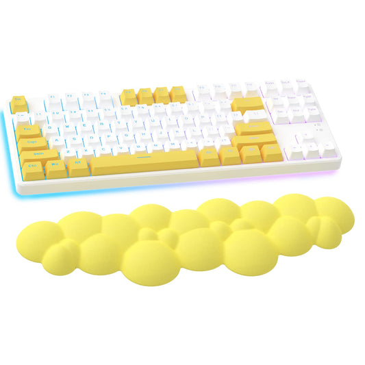 Gaming Keyboard Wrist Rest Pad,Memory Foam Keyboard Palm Rest, Ergonomic Hand Rest,Wrist Rest for Computer Keyboard,Laptop,Mac,Lightweight for Easy Typing Pain Relief (Yellow)