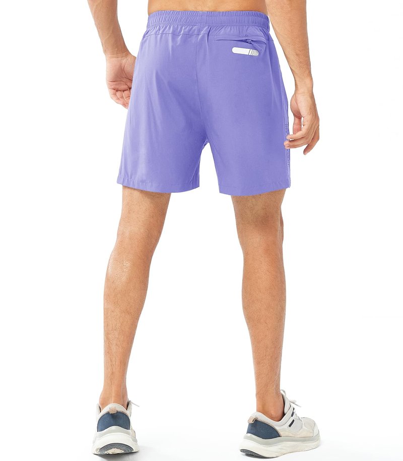 NORTHYARD Men's Athletic Running Shorts Gym Workout 7"/9"/5" Quick Dry Lightweight Sports Basketball Tennis 3 Zipper Pockets VIOLET-5inch 3XL