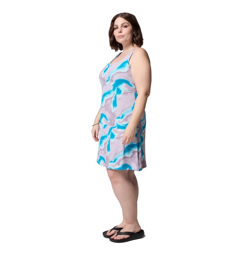 Columbia Womens PFG Freezer III Sun Dress, Lavender Pearl Heatmap, 1X