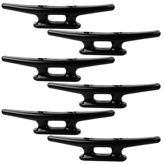 Laorde Nylon Boat Cleats Black, 4"/5"/6"/8", Marine Grade Dock Cleats for Rope, Kayak, Mooring, Canoe, Maritime Decor, Tie Down (5 inch 6 Pack)