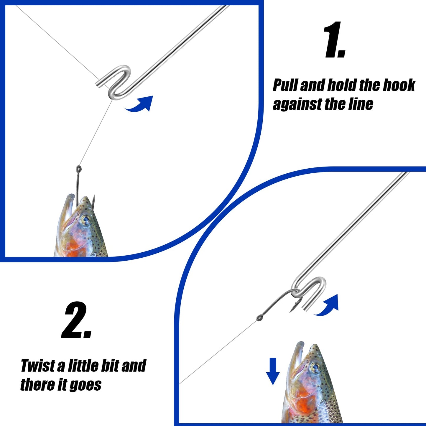 Sotiff 2 Pcs 12 in Stainless Steel Fish Hook Remover Tools Summer Fishing Hook Quick Removal Device Saltwater Dehooker Aluminum and Fish Dehooker for Fisherman(Blue)