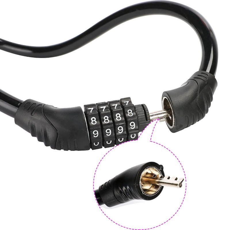 2 PACK Bike Locks Cable,Anti Theft Bicycle Lock Chain,4 Digit Security Resettable Bike Combination Lock Self Coiling Combination Cable Combo Bike Locks Without Mounting Bracket,2 Feetx1/2 Inch (Black)