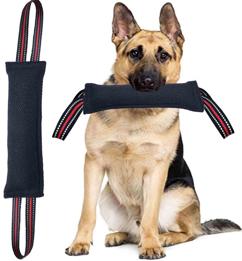 Clysoru Tug Toy for Dogs Tug of War Dog Toy with 2 Strong Red Band Handles Lasting Training Equipment Puppy to Large Dogs Interactive Toy Best for Tug of War Pull Indestructible Rope Toys (Dark)
