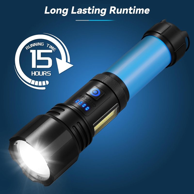 Rechargeable LED Flashlight - 99,000 LM Super Bright High Lumens | Waterproof Handheld Flashlights (2 Pack)
