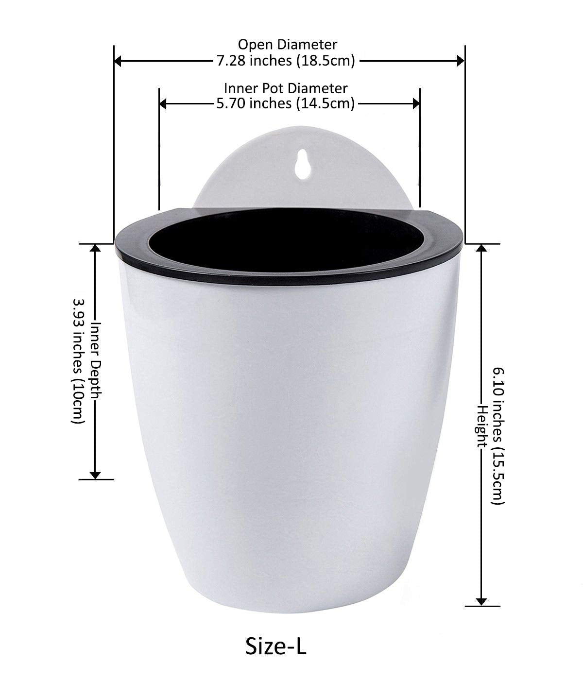 ShoppeWatch Self Watering Wall Planters for Indoor Plants 7 Pack Large 7 Inch with Hooks | Outdoor Railing Planters | Wall Pots for Plants | Wall Hanging Planters | White Wall Mounted Planters PL35