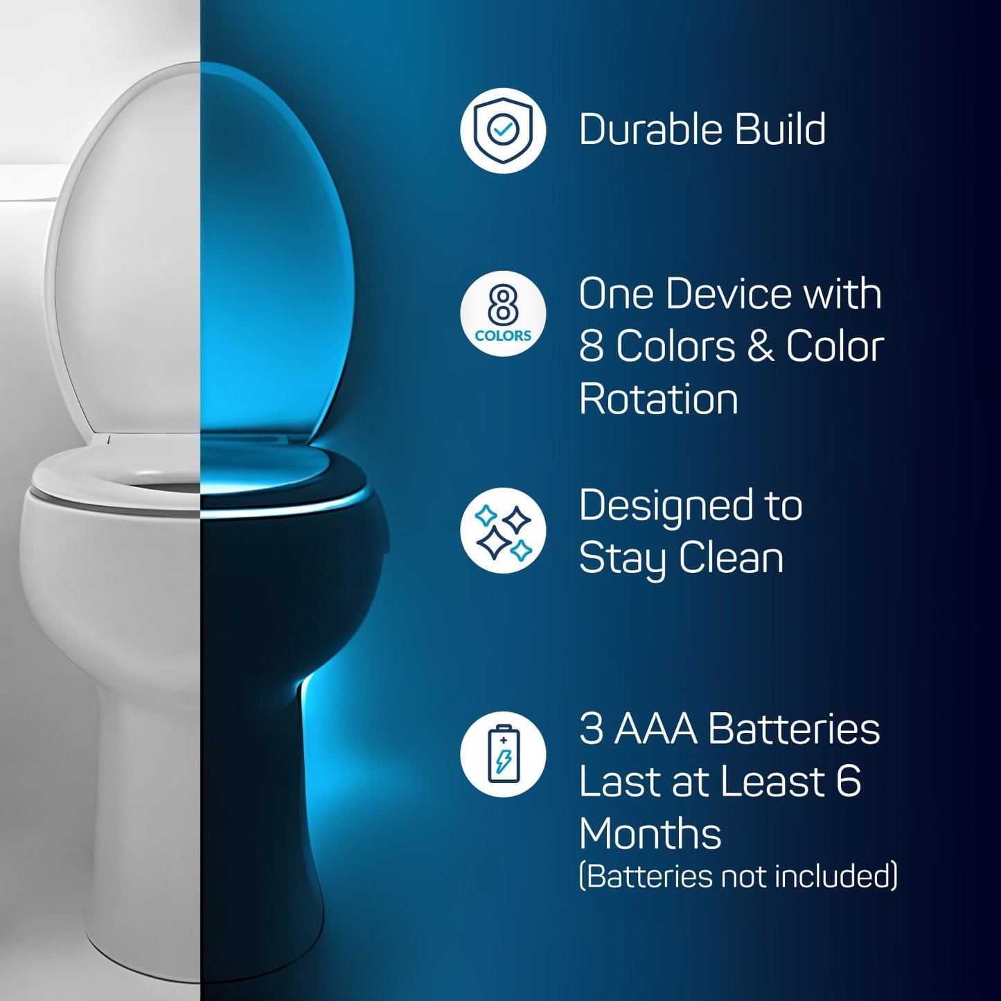 ToiLight The Original Toilet Bowl Night Light. Fun & Useful Bathroom Motion Sensor Tech Gadget. Funny Novelty Birthday Gift Idea. Stocking Stuffer for Him Her Guys Men Brother Mom