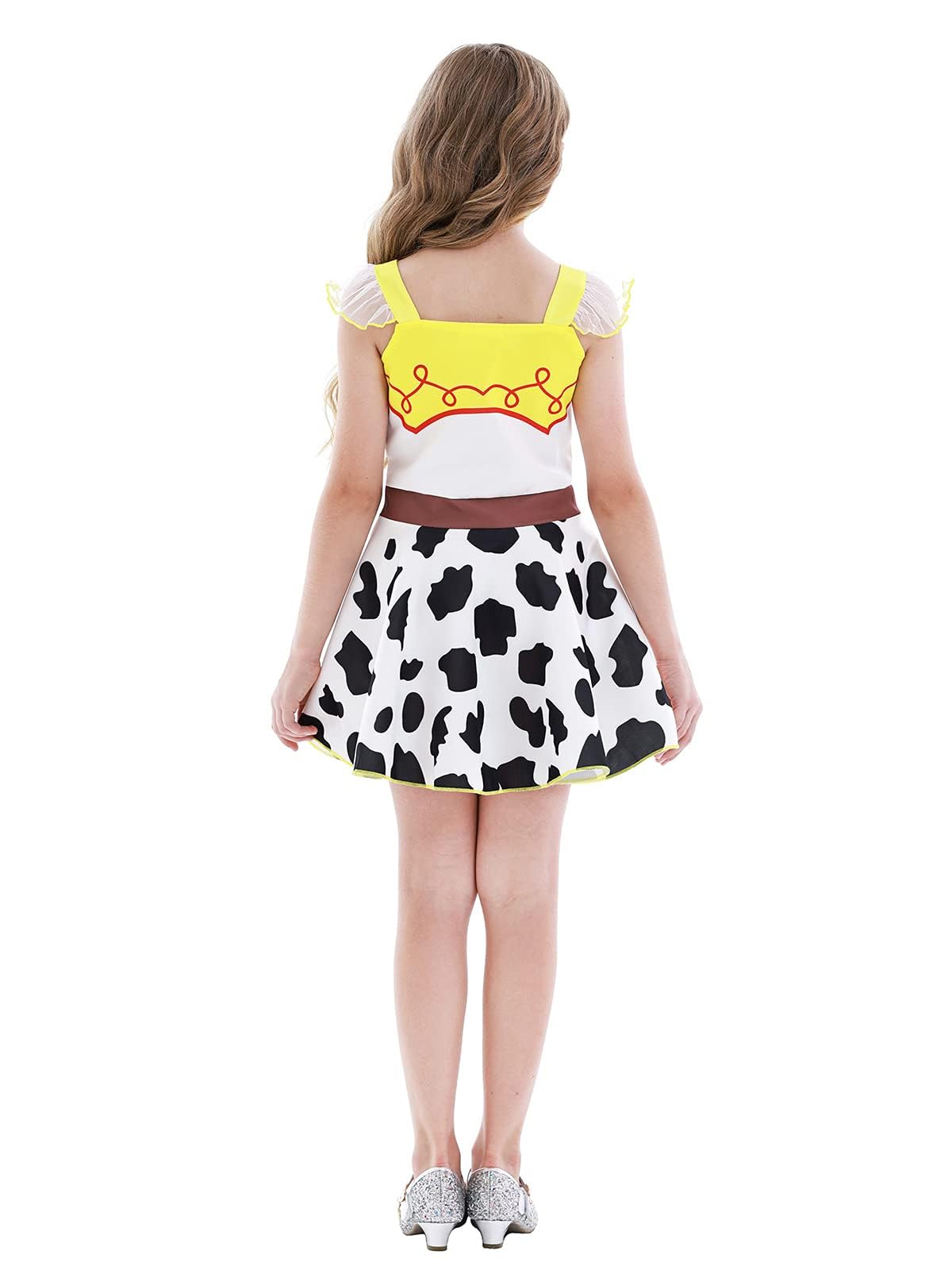 Jurebecia Toddler Girls Princess Costume for Princess Cowgirl Dress up Birthday Outfit Halloween Christmas Costumes Cosplay Role Play Ruffle Sleeve Dress Size 2T/1-2Years