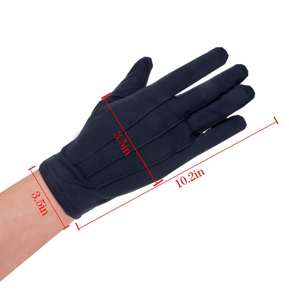 JISEN Men Police Formal Tuxedo Honor Guard Parade Nylon Cotton Gloves 26cm Black