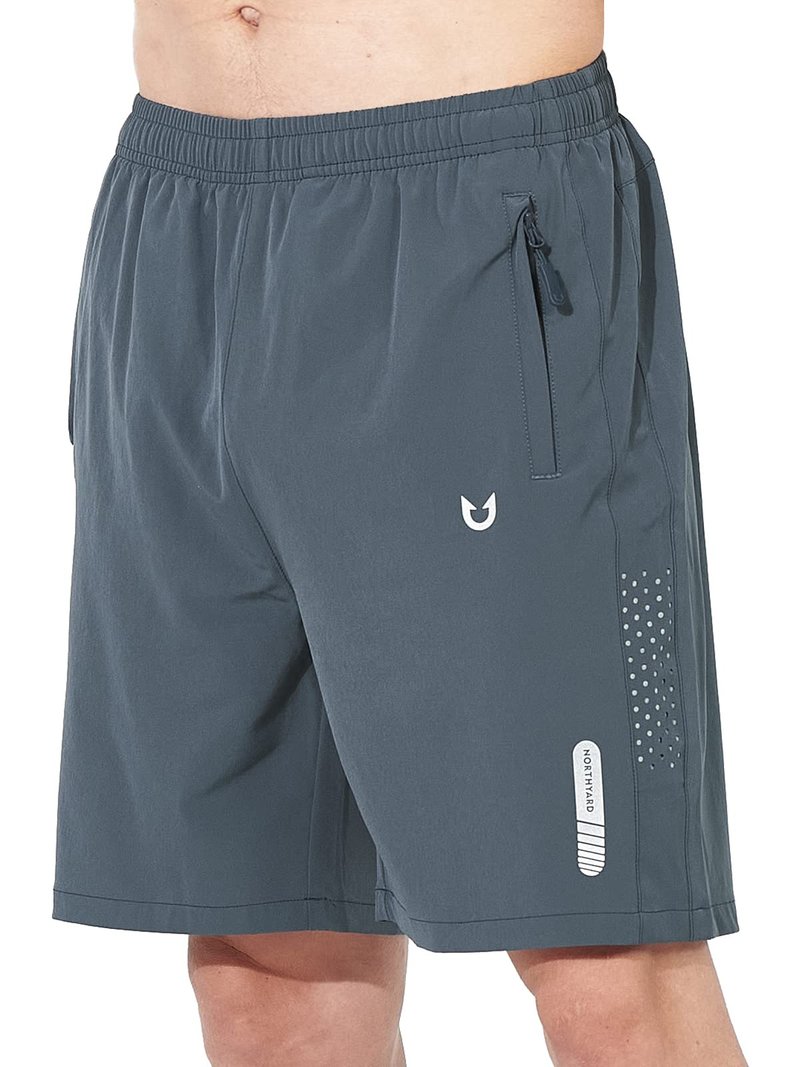NORTHYARD Men's Athletic Running Shorts Gym Workout 7"/9"/5" Quick Dry Lightweight Sports Basketball Tennis 3 Zipper Pockets COOLGREY 4XL