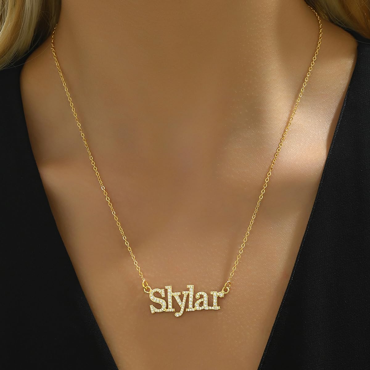 RESVIVI Dainty Custom Name Necklace Personalized Nameplate Necklace Customized Name Jewelry Gift for Women Mother