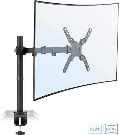 Mount-It! Large Monitor Desk Mount with VESA 200 (200x200, 200x100) Bolting Pattern, Fits up to 42 Inch and Ultrawide Monitors, Full Motion with Clamp and Grommet Base
