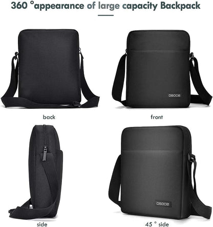 OSOCE Mens Shoulder Bag Messenger Man Bag Travel Business Crossbody Pack Chest Sling Bag Satchel Side Phone Bag Casual Handbag with Adjustable Strap for Men Working Daily Black