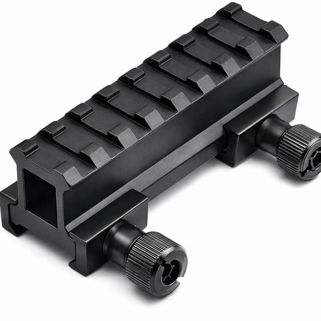360 Tactical 1 inch High Profile Short Riser Mount Matte Black Picatinny 8 Slot for Scopes and Optics
