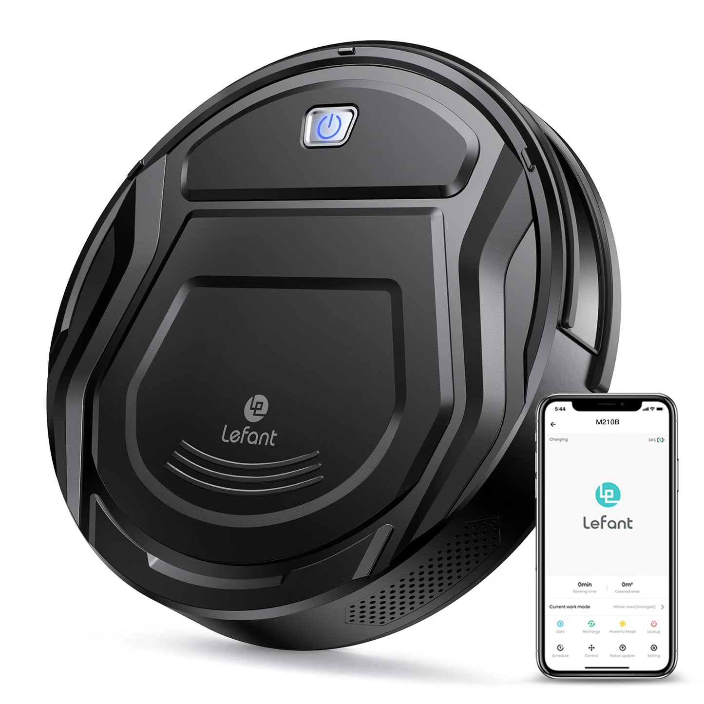 Lefant M210 Pro Robot Vacuum, Slim Quiet, 3 Adjustable Suction Levels, 6 Modes, Robot Vacuum Cleaner for Pet Hair, Hard Floors & Low Carpets, Self-Charging, WiFi/App/Alexa Control, Gray