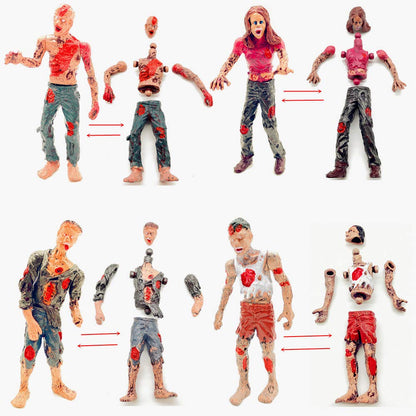 Qiandier Zombie Action Figures Realistic Hand Painted Toy Figurine Models 12pcs