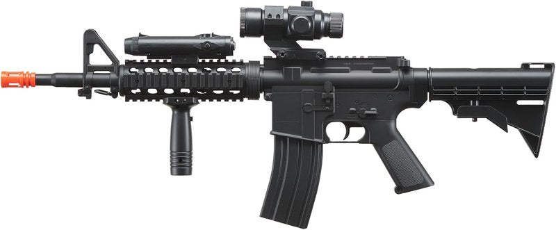 Airsoft M4 RIS Electric AEG Rifle - Full Automatic, Black | Battery & Charger Included