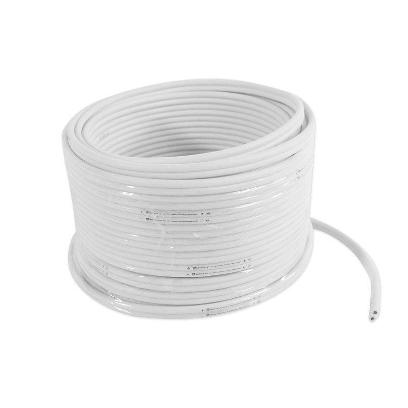 Rockville Marine 14G50 14 Gauge 50 Ft Tinned OFC Copper Speaker Wire, White, Marine-Grade Jacket, Super-Flex, Printed Markers, for Boats, RVs, and Outdoor Audio