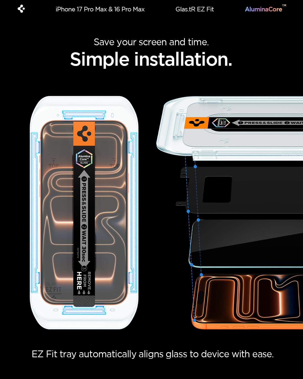 Spigen Tempered Glass Screen Protector [GlasTR EZ FIT] designed for iPhone 14 Pro Max [Case Friendly] - Sensor Protection / 2 Pack