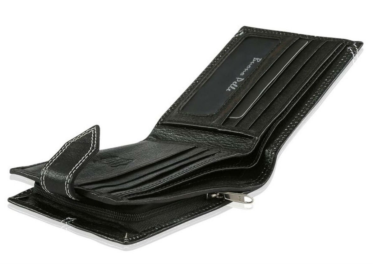 Wallets Mens Slim RFID Blocking Genuine Leather with Zip Coin Pocket, Banknote Compartments, Card Holders Pouch ID Window. Wallet for Men with Gift Box