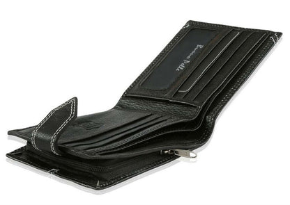 Wallets Mens Slim RFID Blocking Genuine Leather with Zip Coin Pocket, Banknote Compartments, Card Holders Pouch ID Window. Wallet for Men with Gift Box