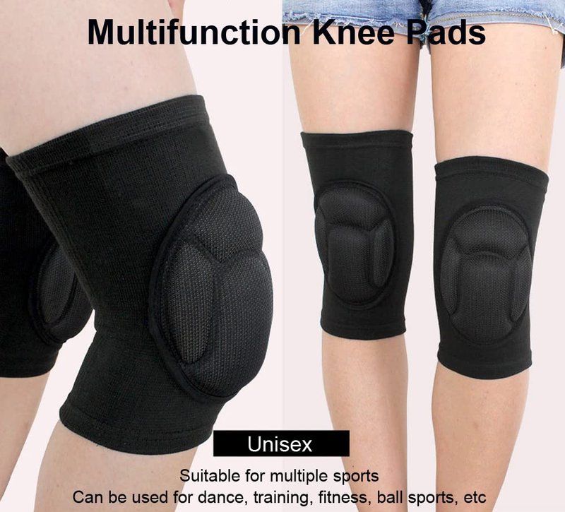 Knee Pads for Women & Men, Basketball Knee Pads Volleyball Knee Pads for Women Men Wrestling Knee Pads Wrestling Gear, Crash Pad Snowboarding Gear Knee Protector Soft Knee Pads for Work (Large, Black)