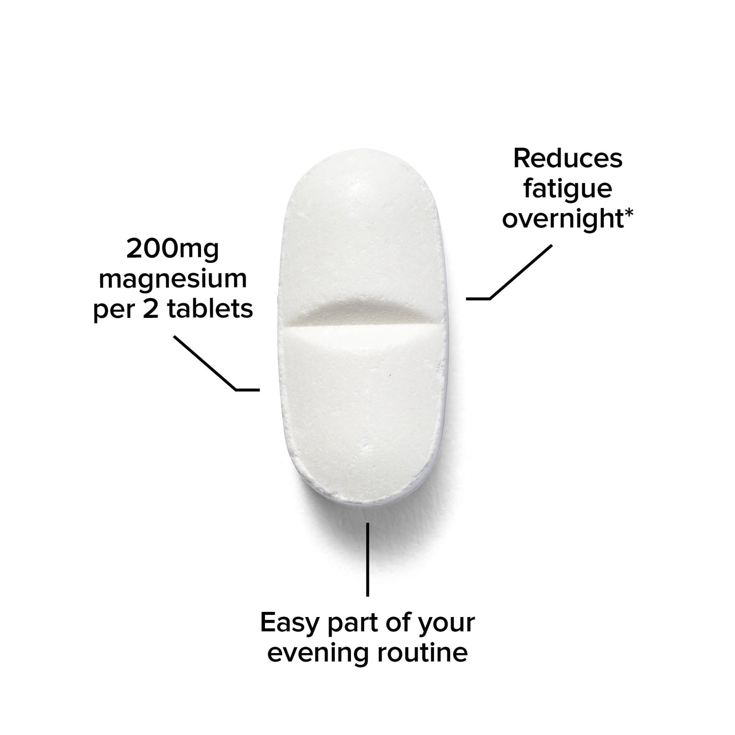 Bulk Magnesium Glycinate Bisglycinate Tablets, 500mg, 180 Tablets, High Absorption, Supports Muscle Function, Sleep, Bone Health and Energy, Vegan, Non-GMO, Gentle on Stomach, Packaging May Vary