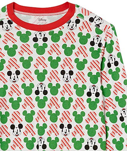 Amazon Essentials Disney | Marvel | Star Wars Men's Snug-Fit Pajama Sleep Sets, Mickey Holiday - Mens Snug-fit, Small