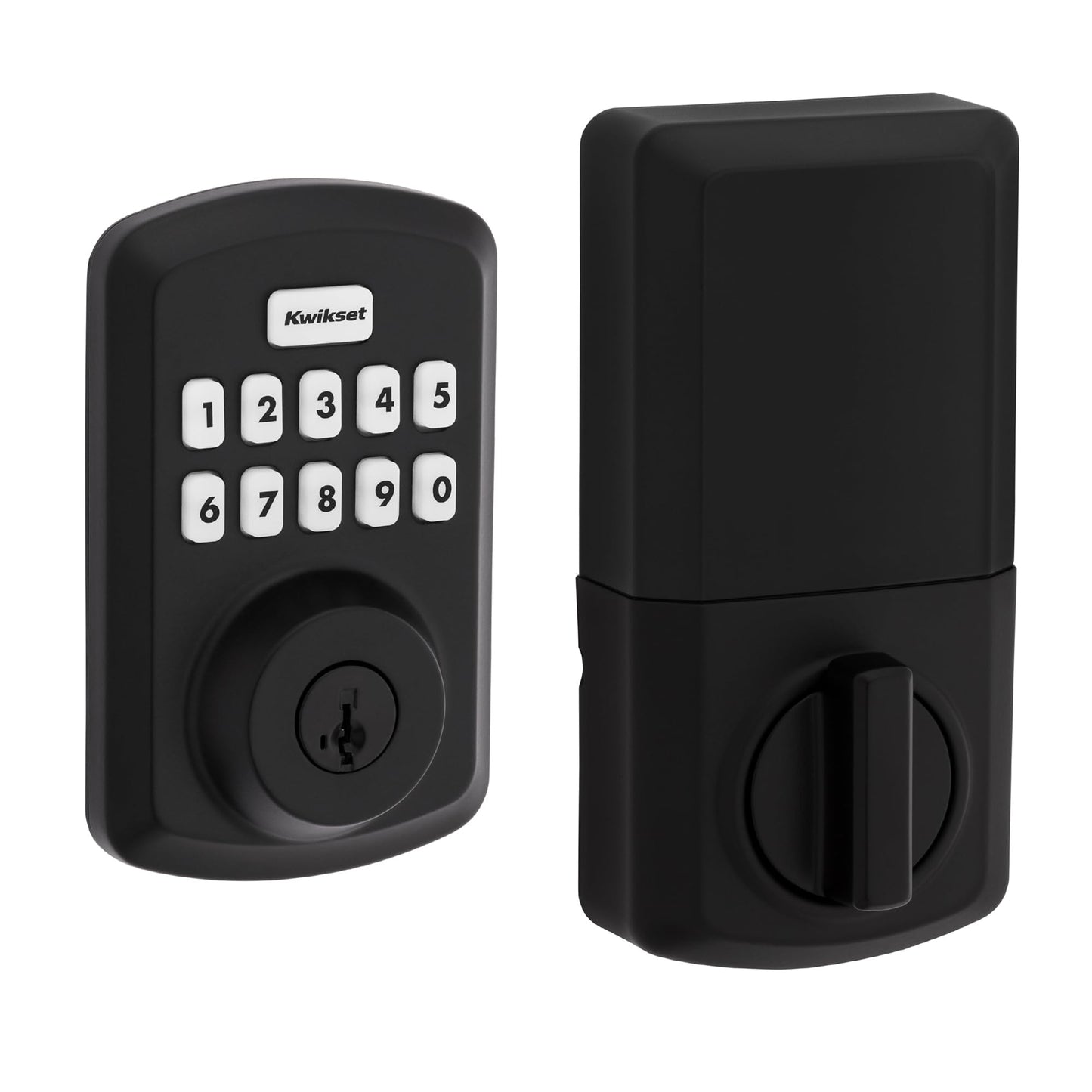 Kwikset Powerbolt 250 10-Button Keypad Satin Nickel Transitional Electronic Deadbolt Door Lock, Featuring Convenient Keyless Entry, Customizable User Codes, Auto Locking