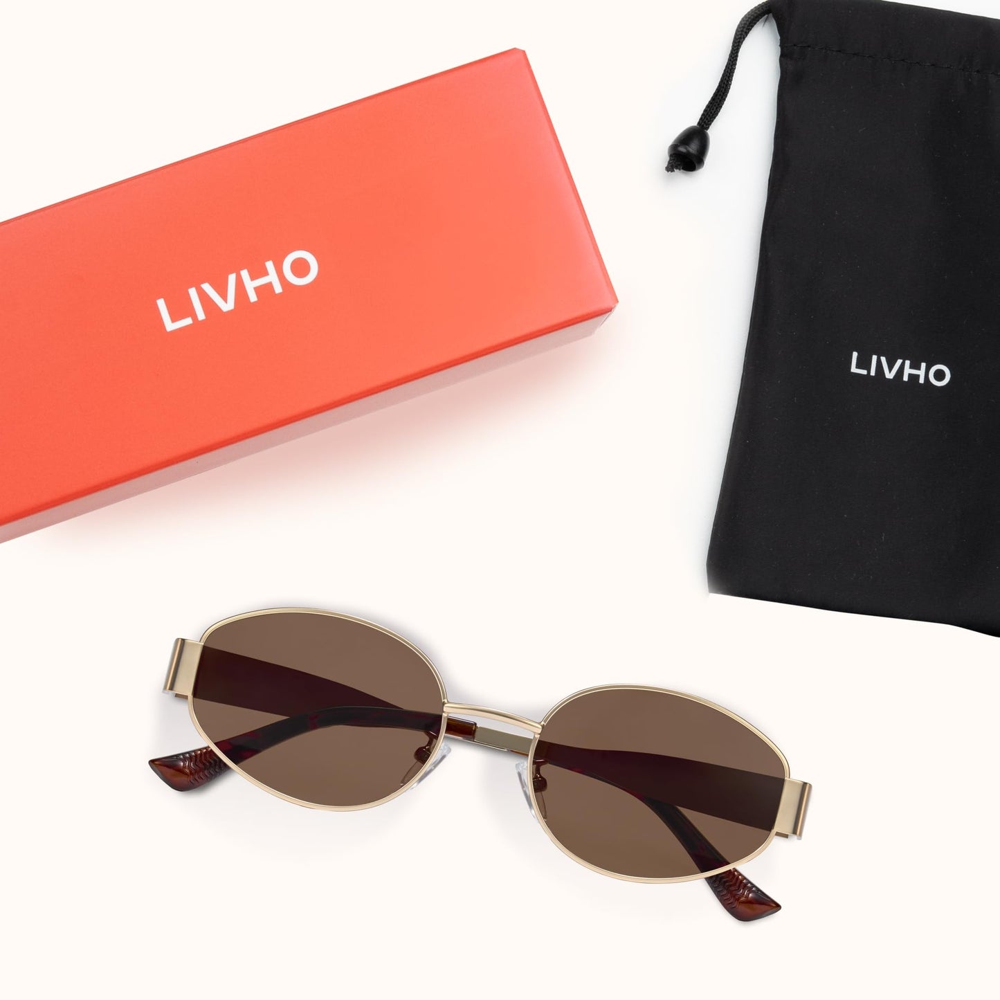 livho 2025 Trendy Oval Sunglasses - Stylish Polarized Shades for Everyday - Retro Metal Frames