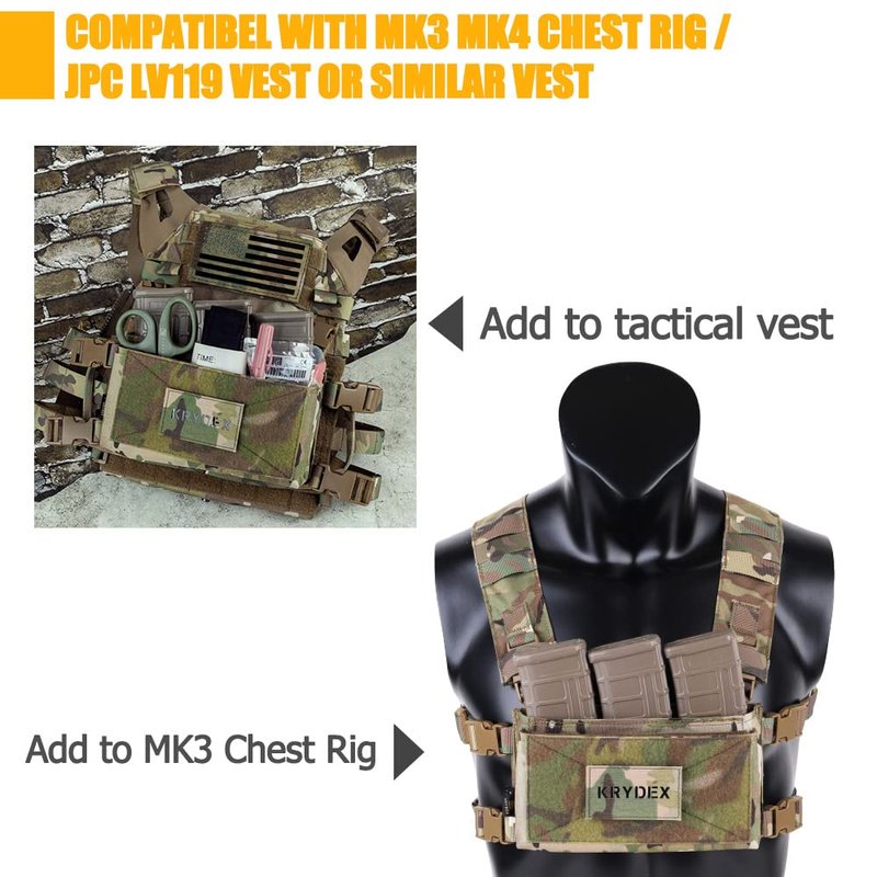 KRYDEX MK3 Placard with Hook Backing for Tactical Vest Chest Rig (MC)