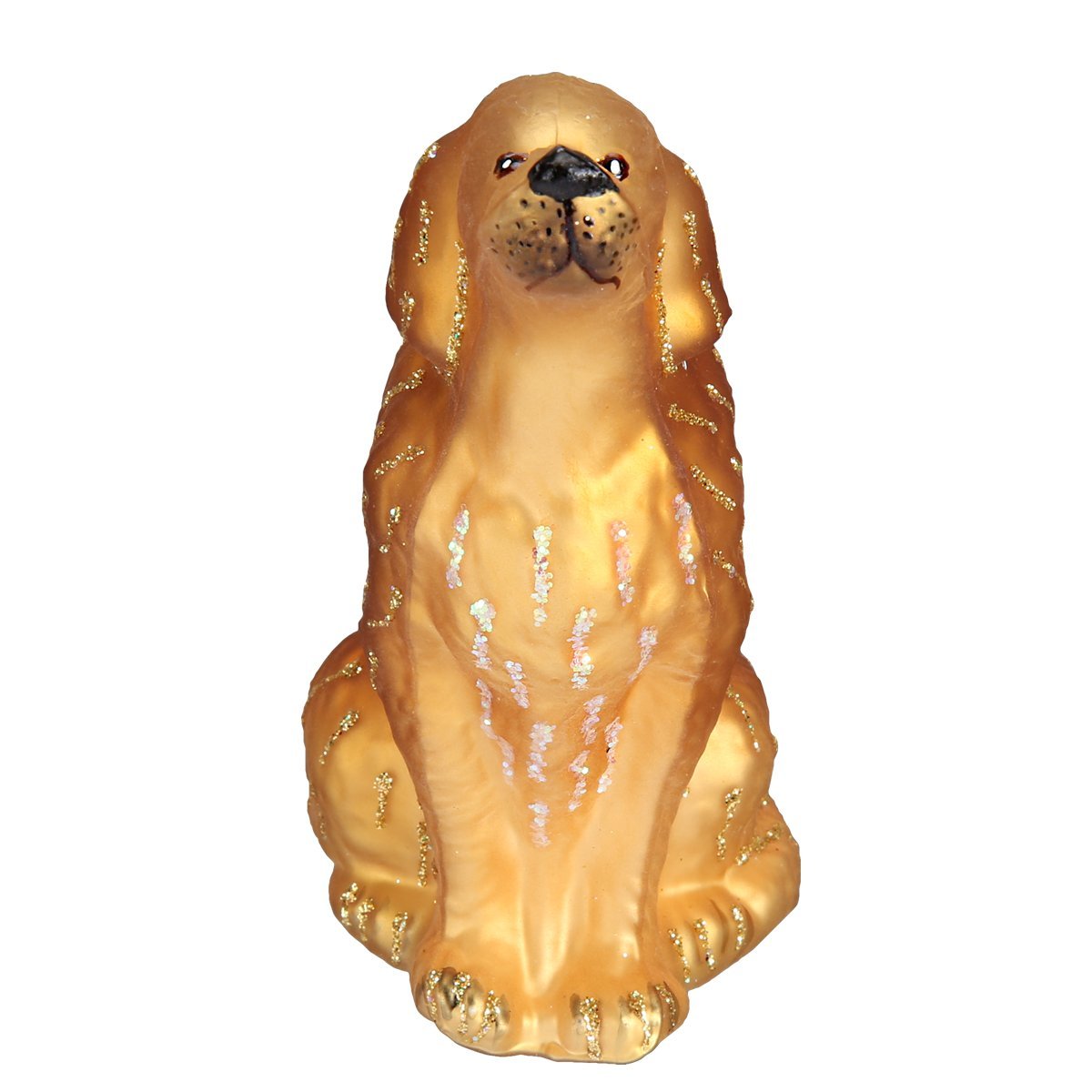 Old World Christmas Sitting Golden Retriever Glass Blown Ornament for Christmas Tree, Handcrafted Holiday Decoration, Dog Collection