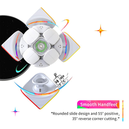 GAN 251 M Air, GAN 2x2 Magnetic Speed Cube Stickerless Gans 251 Mini Cube with Magnets Puzzle Cube Toy for Beginner(Frosted Surface Primary Internal)