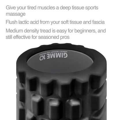 3-Zone Textured Foam Roller - Medium Density, 500 lb Capacity, Ultra-Light 12.5” Design for Deep Muscle Massage, Built to Last with Patented Technology