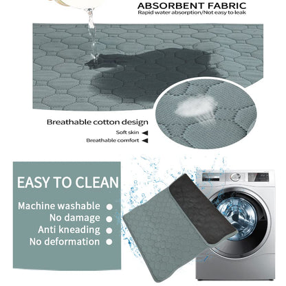 EASTLION Washable Dog Mat,Non-Slip Reusable Puppy Pads for Dogs,Super Absorbent Waterproof Dog Mat Pee Pads for Dogs for Indoor Outdoor Car Travel for Dogs,Cats(39.3x27.5 inch 1 PCS) L-Grey