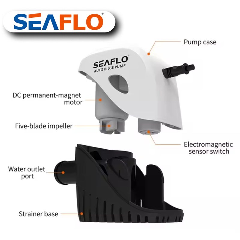 SEAFLO Automatic 1100GPH Submersible Bilge Water Pump with Magnetic Float Switch 4 Year Warranty