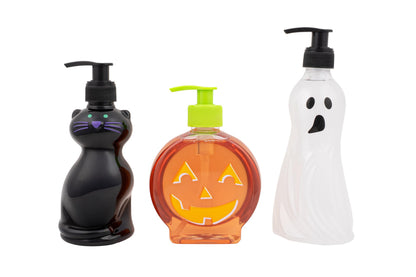 Simple Pleasures Halloween 3 Pack Scented Liquid Hand Soap Dispenser - Autumn & Halloween Novelty Décor – Decorative Refillable Hand Pump for Kitchen Countertop and Bathroom Sink
