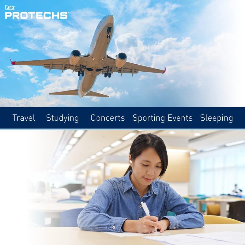 Protechs Foam Ear Plugs - Comfortable Hearing Protection for Work & Sleep | NRR 32, Blue, 10 Pairs