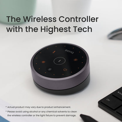 BenQ ScreenBar Halo LED Monitor Light Bar - Wireless Controller, Backlight, Adjustable Brightness/Color Temperature, Eye-Care Light Bar, No Screen Glare, Space-Saving, USB Powered Lamp