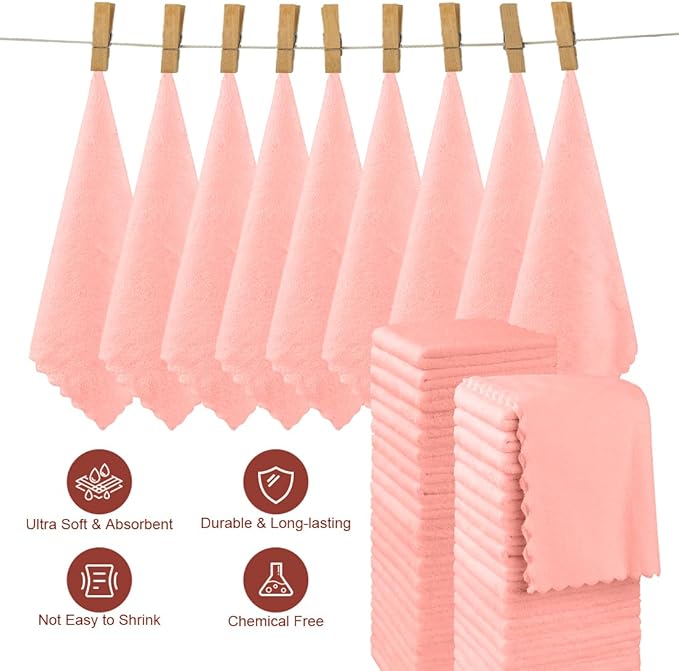 Orighty Ultra Soft Washcloths 48 Pack, Premium Microfiber Towel Sets 12 x 12