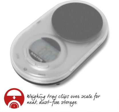 Salter 1260 SVDRA Precision Electronic Scale – Micro Pocket Digital Scales, 500g Capacity, In 0.05g Increments, Neat Storage, Large LCD Display, Compact, Discreet Design, For Jewellery, Spices, Coins