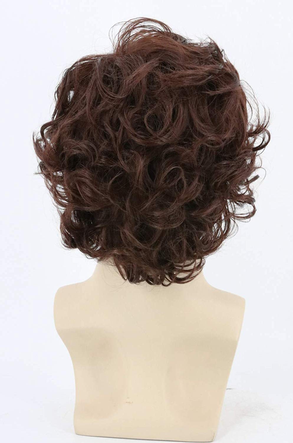 Topcosplay Men Wigs Dark Brown Short Curly Layered Cosplay Halloween Character Costume Man Wig