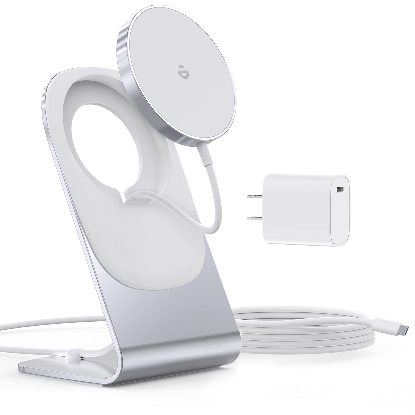 Magnetic Wireless Charger for iPhone 16/15/14/13/12 - Mag Charger+20W USB C Adapter, Fast Wireless Charging Stand/Pad with 5ft USB-C Cable for iPhone 16/15/14/13/12 Pro Max Plus Mini,Mag-Safe Charger