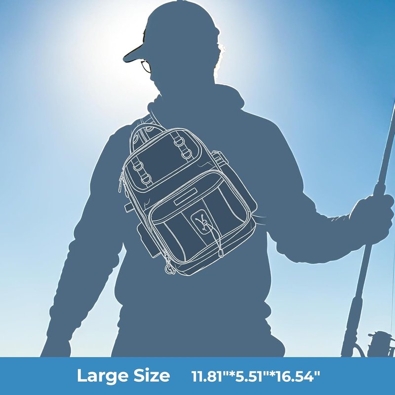 KastKing Fishing Sling Bag - Versatile Backpack with Rod & Beverage Holder | Ideal Tackle Bag for Outdoor Adventures